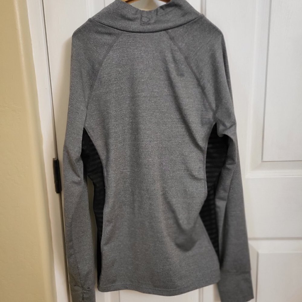 bebe Sportswear 1/4-Zip Pullover Black and Gray SIZE: LARGE - Picture 6 of 9